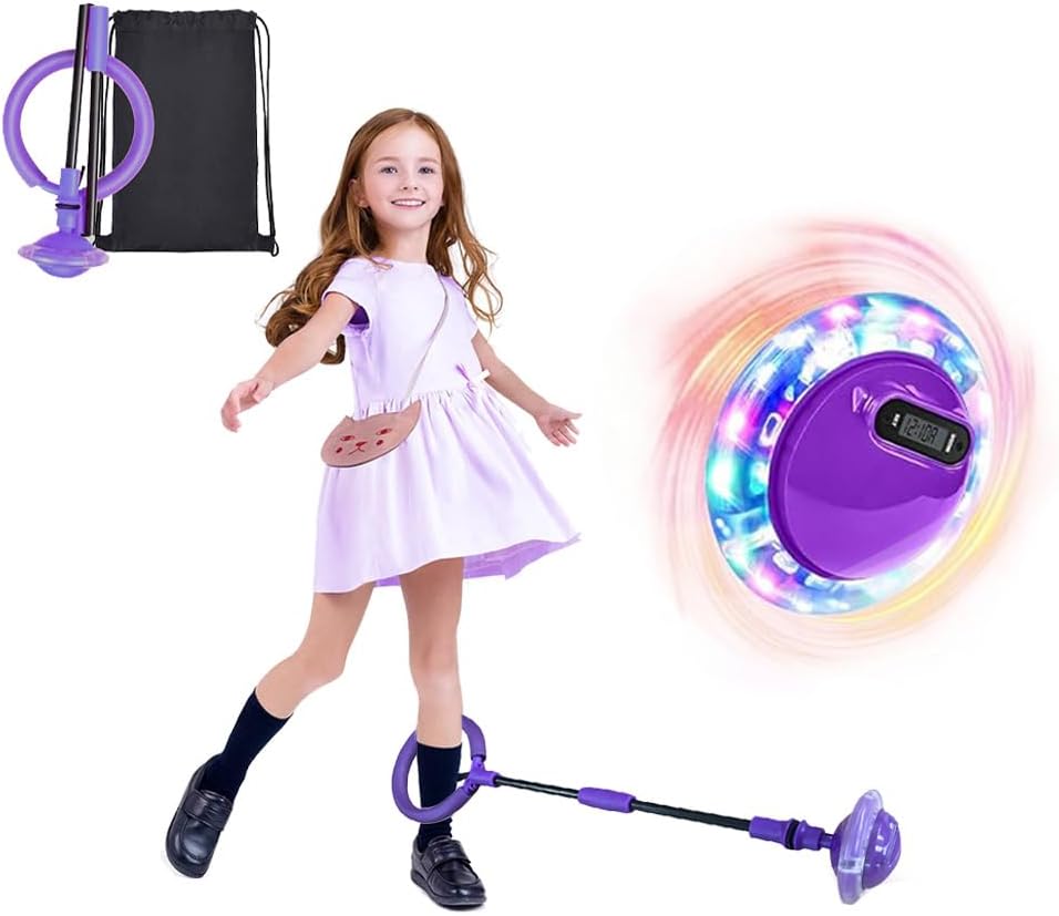 Детское светящееся кольцо для прыжков со счетчиком, светящееся маховое колесо, светящийся прыгающий мяч, складной мяч для прыжков через лодыжку, прыгающий мяч – спортивные игрушки для прыжков