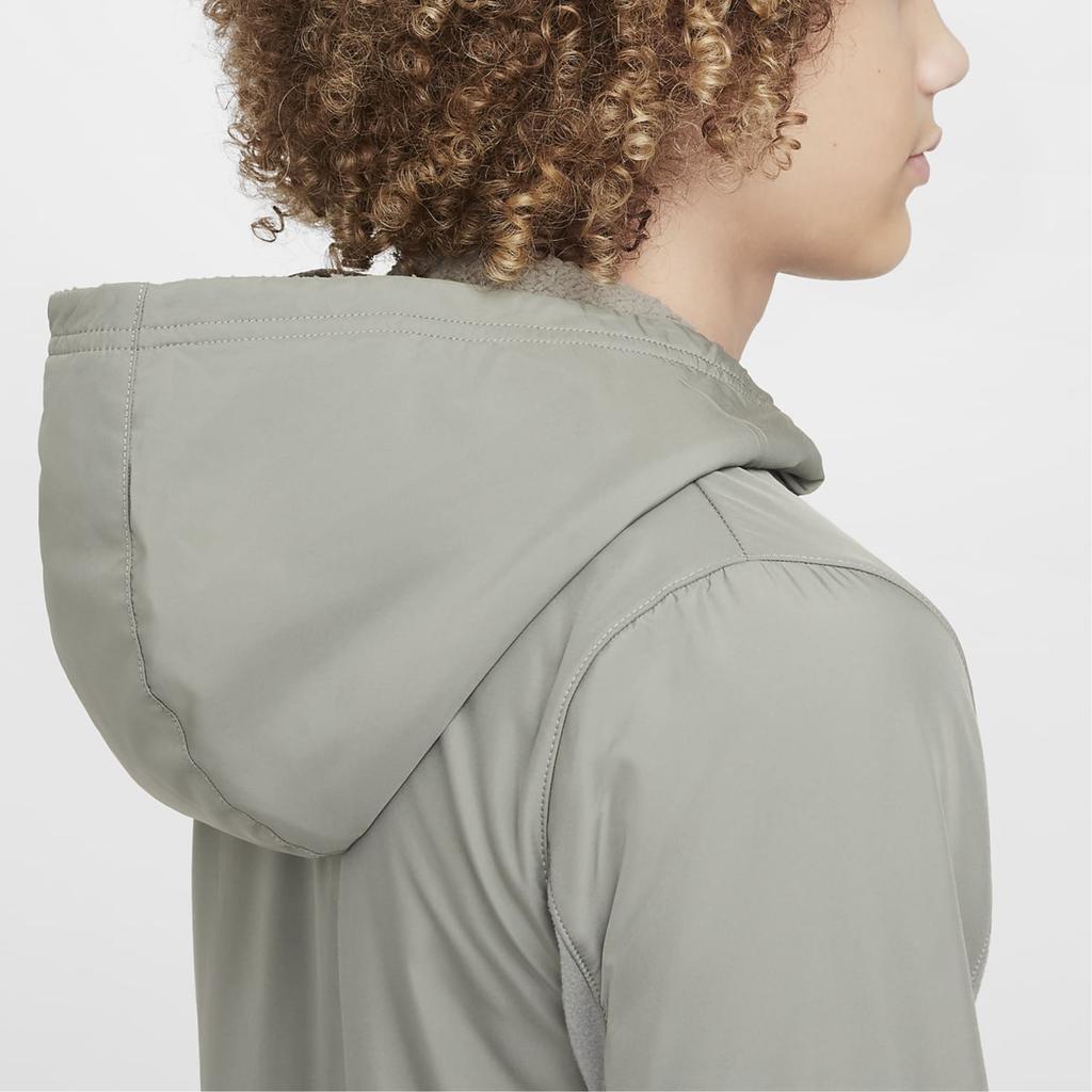 Nike Спортивная куртка City Utility Easyon с принтом логотипа, с капюшоном, длинным рукавом, на молнии, детская куртка, темно-грязно-серая HF4208053