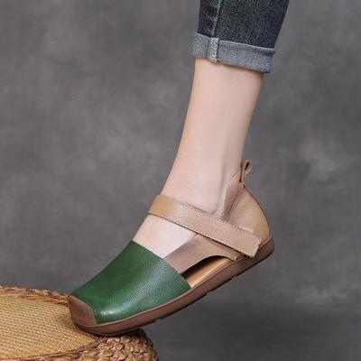 Повседневные и удобные женские модные сандалии новая летняя обувь из мягкой кожи женские летние ретро сандалии из мягкой кожи с персонализацией