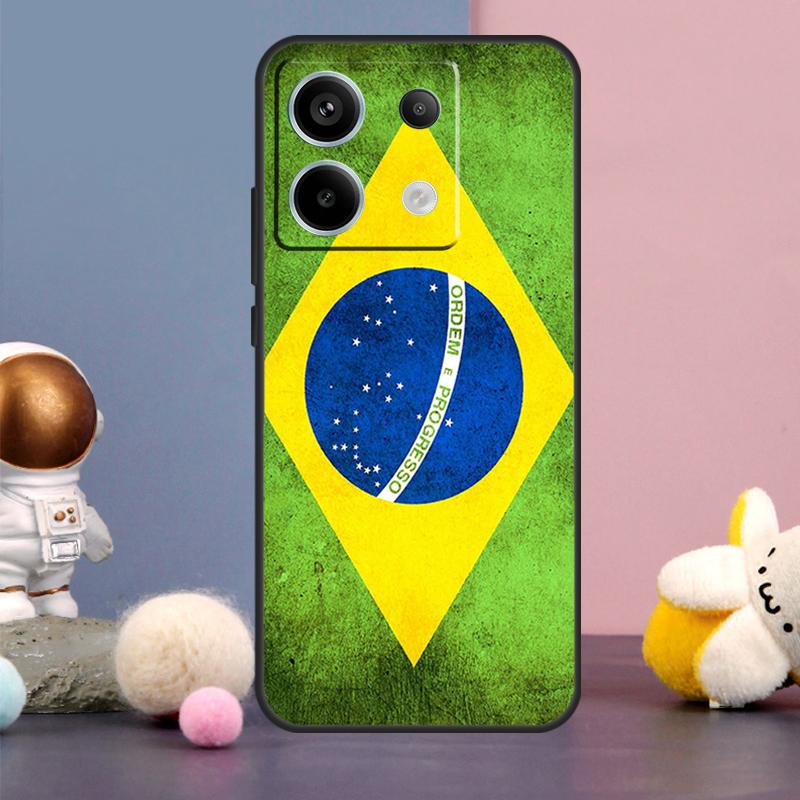 Brazil Flag Case For Xiaomi Redmi Note 15 Pro Plus 10 11 12 13 14 Pro Redmi 15 15C 14C 10C 12C 13C Cover