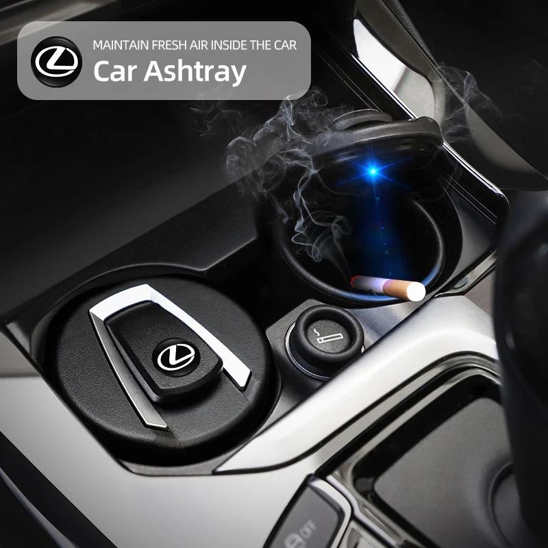 For Lexus F SPORT ES RX NX LS UX LM LX GX LC RZ IS CT GS RC HS SC TX LBX Car Interior Ashtray LED Light Ash Cup Accessories HF7