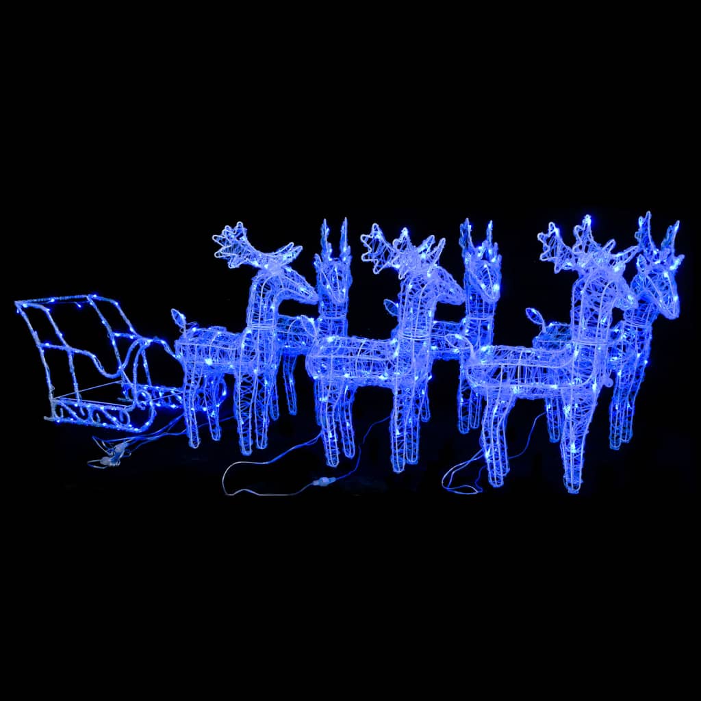 Reindeer Sled Christmas Decoration 320 LEDs Acrylic
