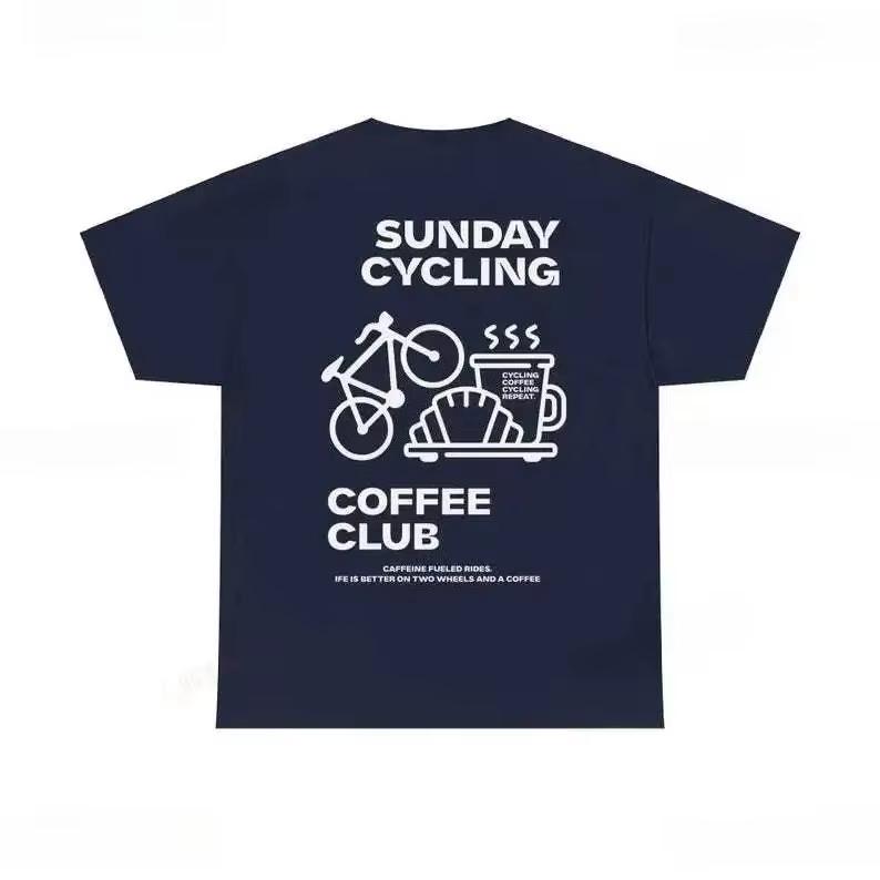 2026 Sunday Cycling Coffee Club Graphic T Shirts Unisex Unisex Unisex Summer Bicycle Classic Breathable Tops