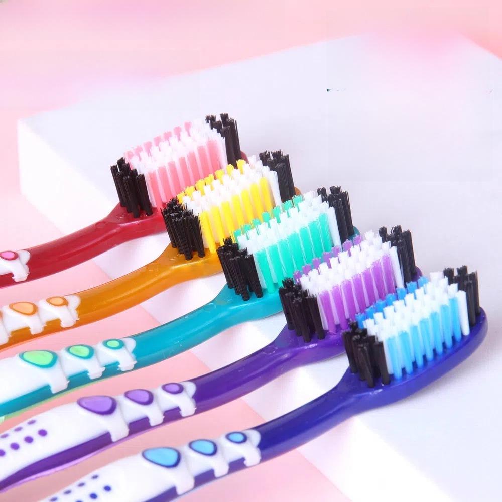 Medium Hard-Bristle Toothbrush for Smoke and Yellow Stain Removal, Individually Packaged.