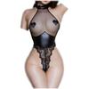 Сексуальное косплей супер высокие ноги экстремально кожа [OLYOLY] нижнее белье, трико, прозрачное, Т-образная спинка, облегающее, (01 черный)