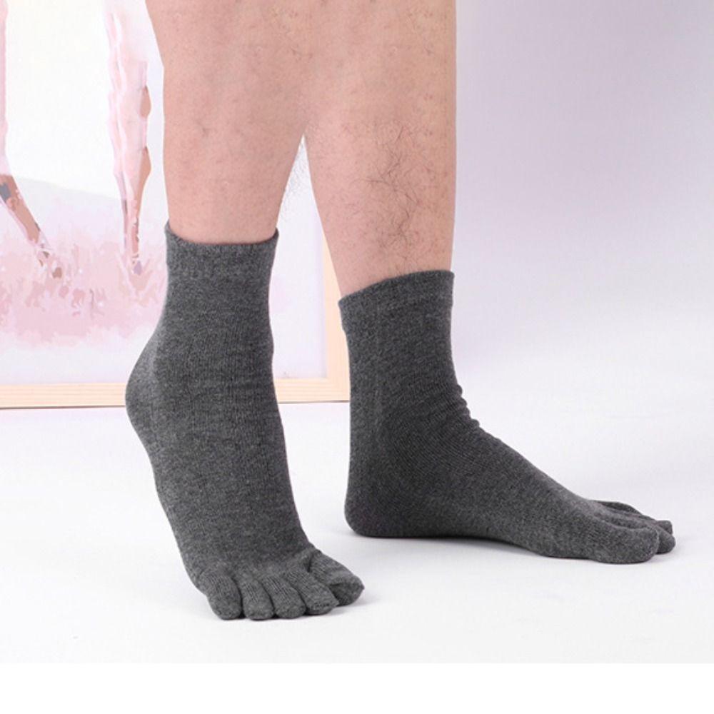Ankle Crew Socks Breathable Cotton No Show Socks Sweat Absorption Men'S Split Toe Sock Five Fingers Socks Toe Socks Ankle Socks