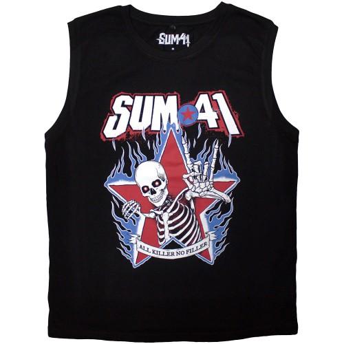 Unisex Взрослый Топ-майка с принтом скелета Sum 41 "All Killer No Filler"