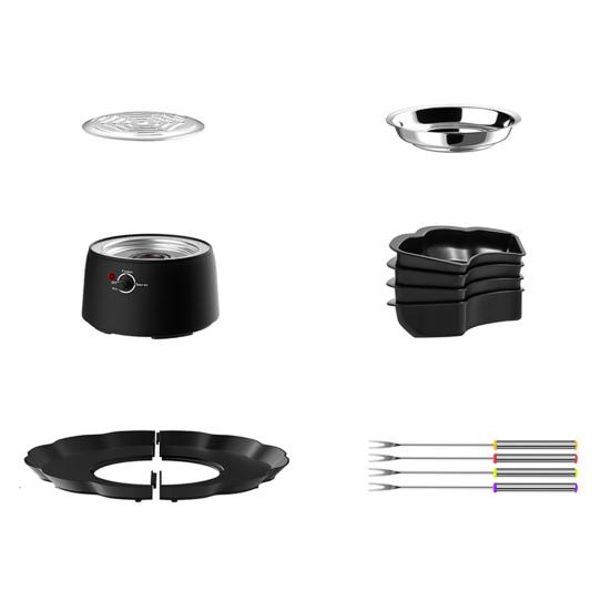 Электрическая фондюшница 2-в-1 с подогревом без пламени и 3-мя регуляторами температуры