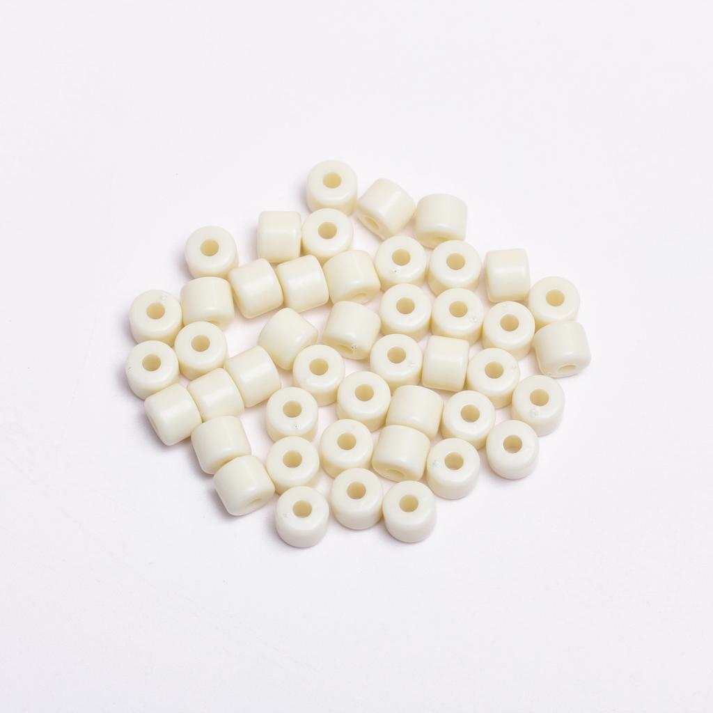 Acrylic for Earrings Necklace Fashion Accessories Cylindrical 6.5mm Bracelet Jewelry Making Cream Color DIY Material 50Pcs Keychain  Accessories