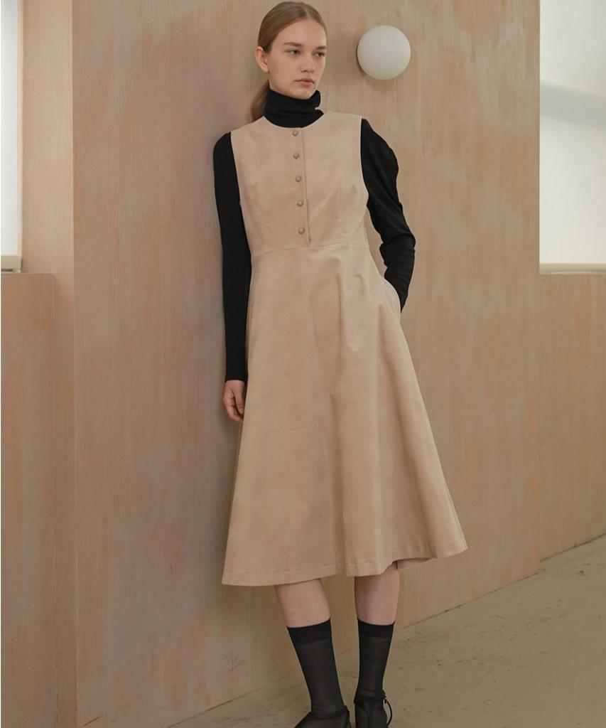 Paul And Alice Velvet Sleeveless Dress / 2Colors