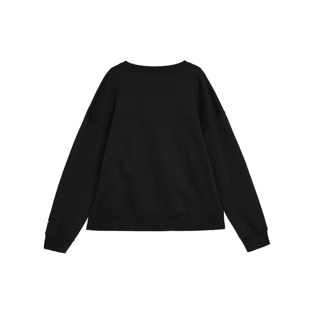 Jordan Embroidered Logo Fleece Sweatshirt Women Tops Black FN5438-010