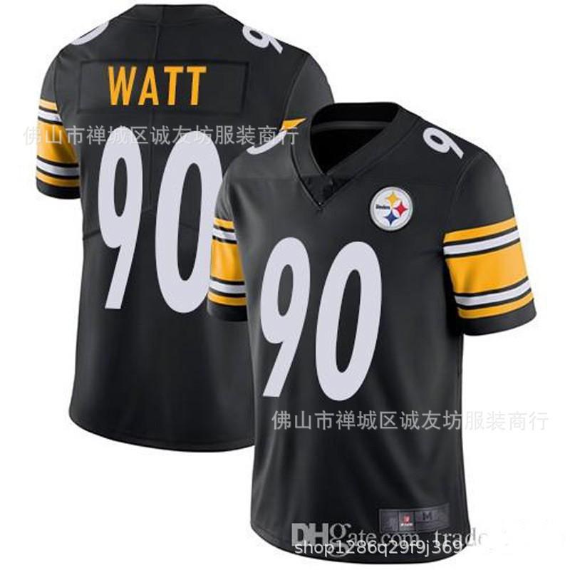 Pittsburgh Steelers 90 T.J. Watt Football Jersey Mens Sports Training Game Shirt