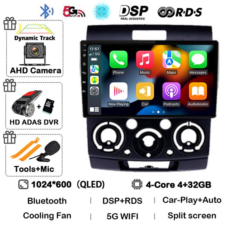 Android 14 автомобильный радиоприемник стерео для Ford Everest Ranger Mazda BT50 BT-50 2006 2007 2008 2009 2010 2011 мультимедийный проигрыватель головное устройство