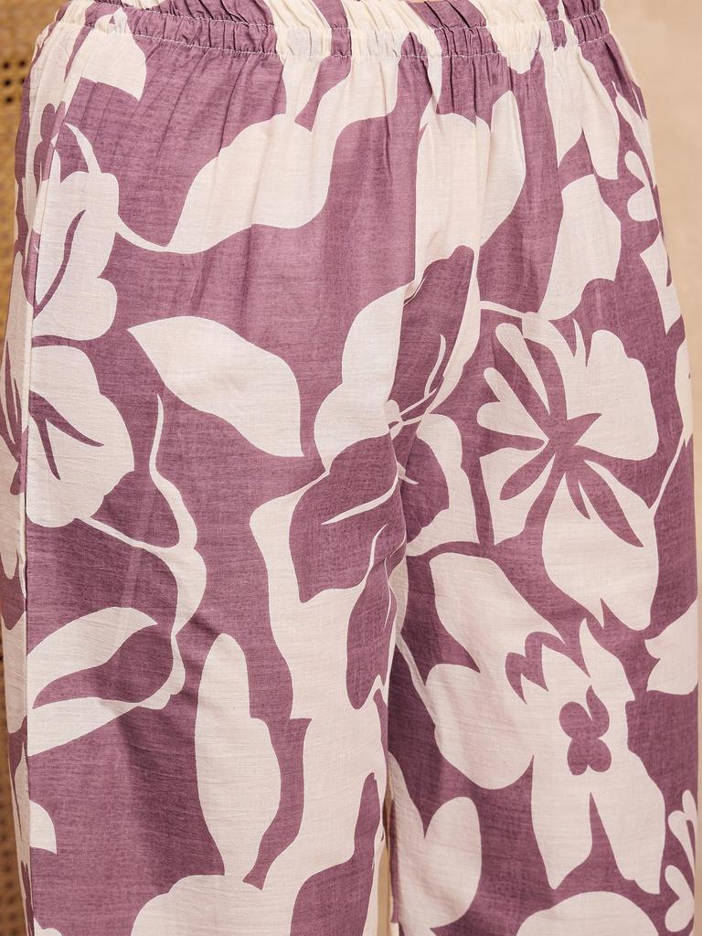 Туника А-силуэта с цветочным принтом и комплекты палаццо