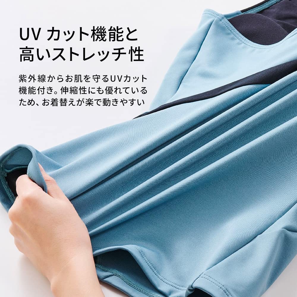 Speedo Diagona Zip Separates Fitness Dusty XOT Women's Swimsuit, Green,