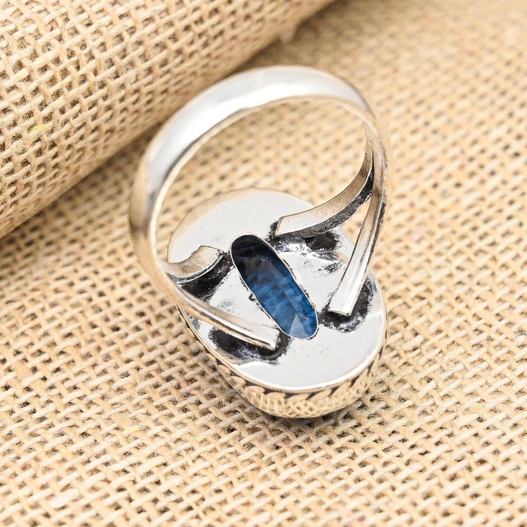 Ювелирное кольцо ручной работы из стерлингового серебра 925 пробы с танзанитом на День Благодарения