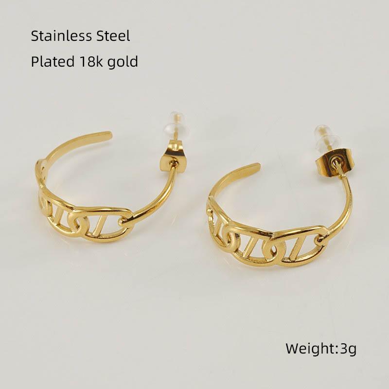 Новая мода нержавеющая сталь японский иероглиф полые серьги женские дизайнерские нишевые универсальные женские