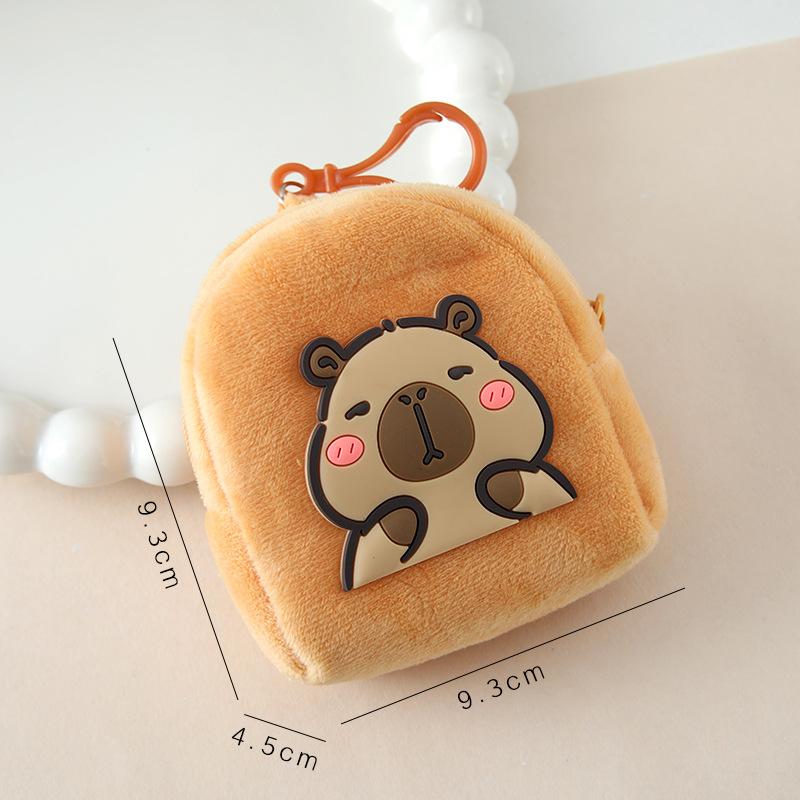 Cute Cartoon Plush Coin Purse Mini Soft Cute Guinea Pig Coin Storage Bag Student Portable Headphone Bag