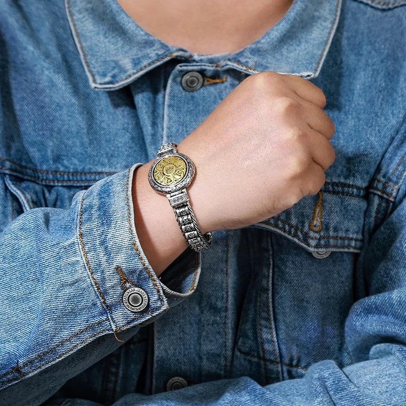 Вращающийся браслет с мантрой из шести символов Лулу Тонг, вращающееся колесо, браслет-трубка для сутр, мужской модный аксессуар.