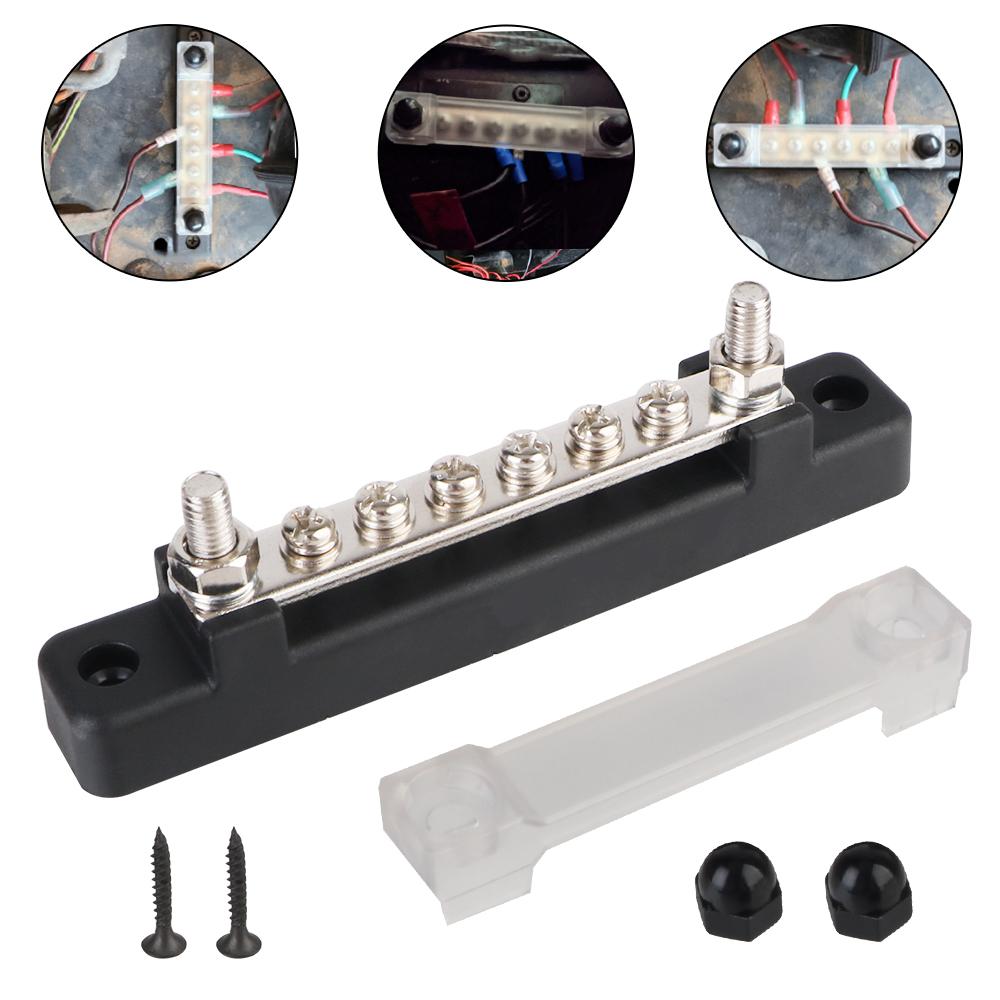 Блок распределения питания цепи Шина цепи Штекерная шина для лодки грузовика автодома каравана автомобиля 48 В 150 А постоянного тока Универсальный 6 выводов Электрическое соединение