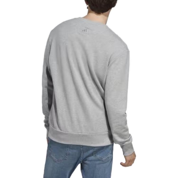 Adidas Sweatshirts Men's Gray Crew Neck Moderate Regular