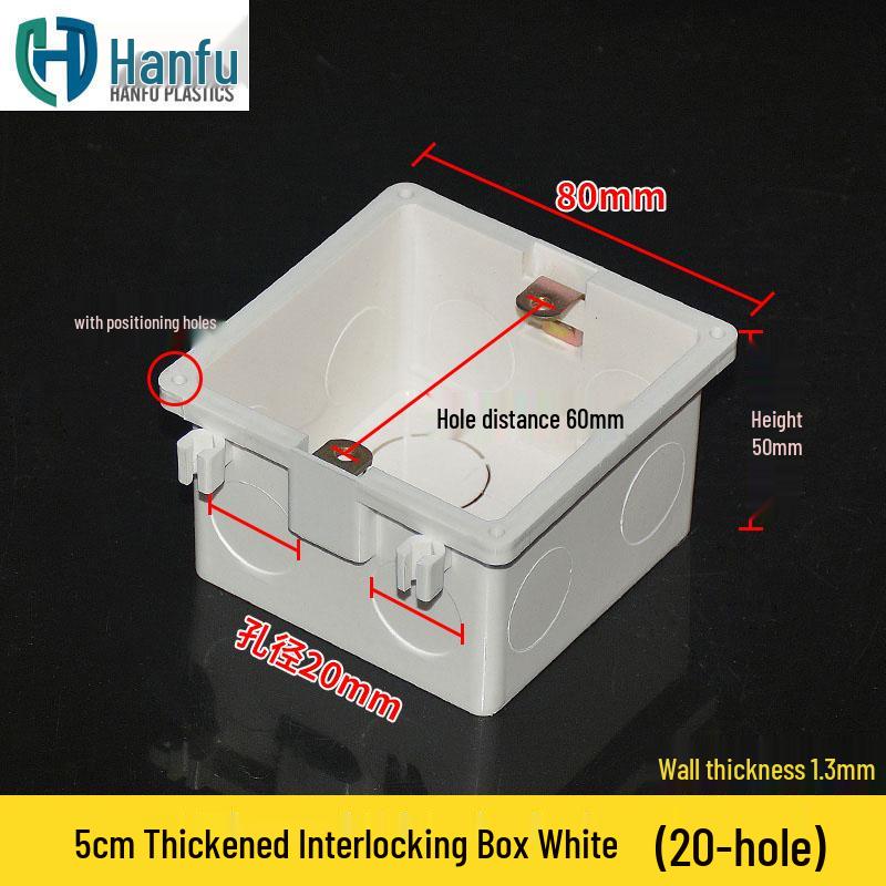 Утолщенная скрытая распределительная коробка типа 86, глубиной 50 мм, для сборки и электропроводки, Красный/Синий