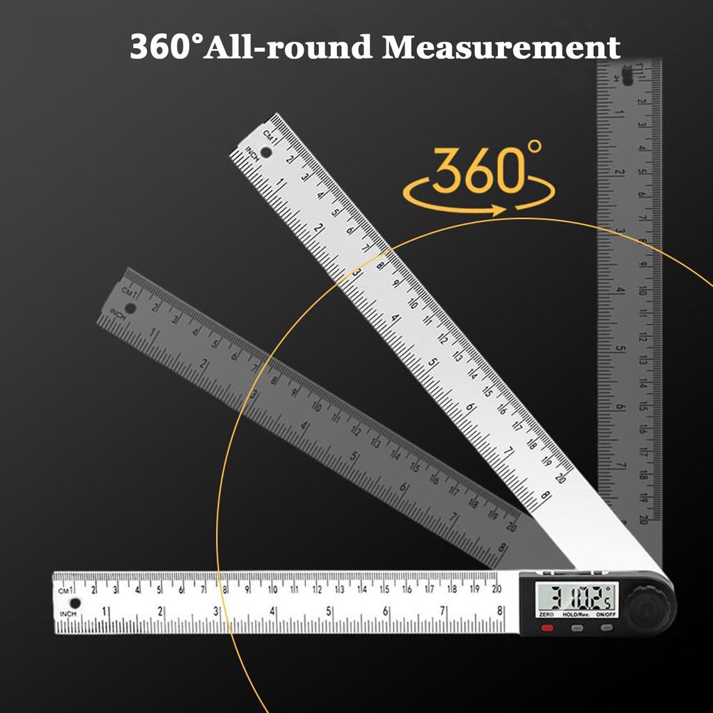 Digital Display Angle Ruler, 2 In 1 Angle Finder Ruler, Digital Angle Measuring Tool, High Accuracy Multi-Angle Protractor Ruler (7.87 Inch)