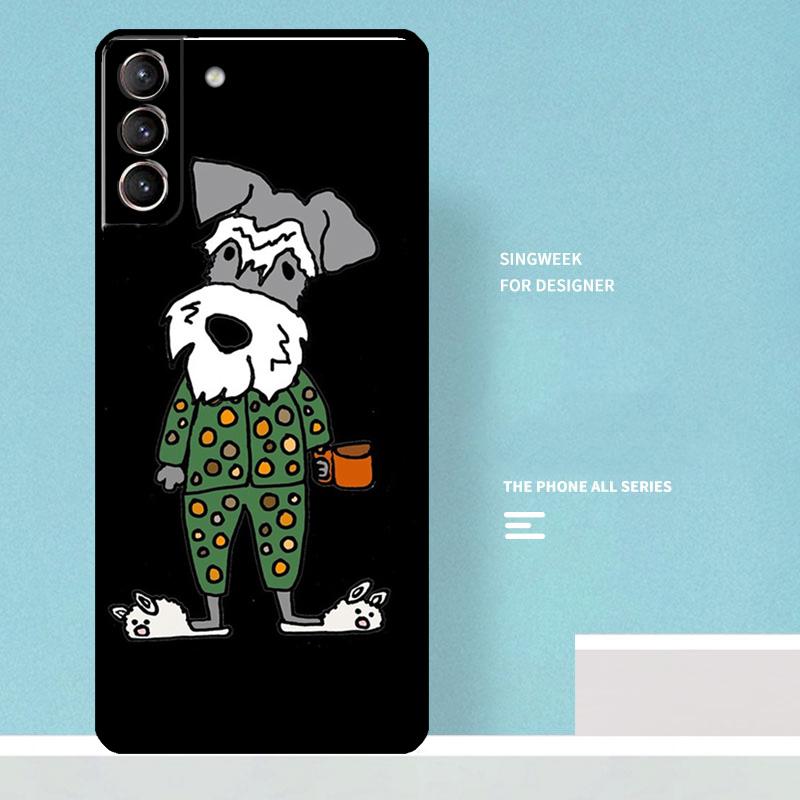 Cartoon schnauzer dog Case For Samsung Galaxy S25 Ultra S21 S22 S23 S24 Ultra S9 S10 S20 Plus S25 FE Phone Cover