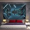Formula E Racing Car Jaguar Blue Black Design Patterned Tapestry for Bedroom and Living Room Home Decor Sofas