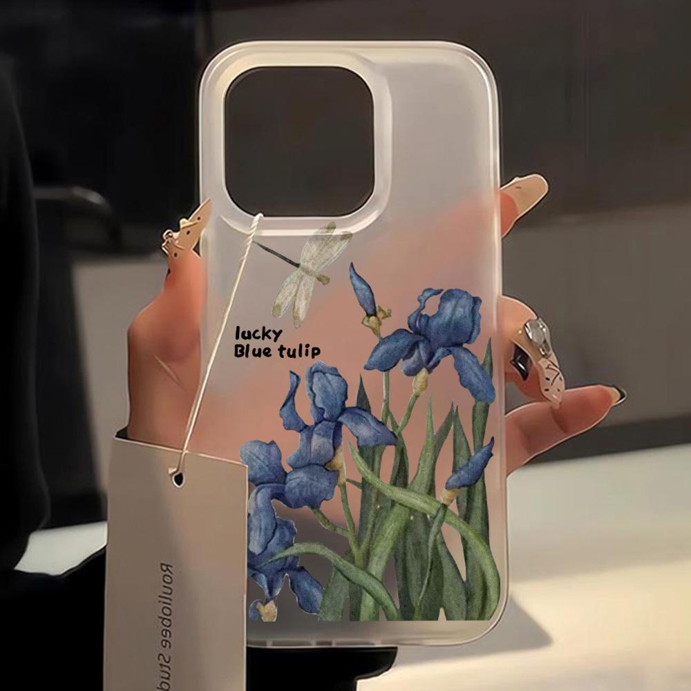 Чехлы для мобильных телефонов iPhone 11 13 15 Pro Max 12 14 Pro Max Чехол для iPhone 16 15 Plus 13 Pro 12 Mini 13 Mini Матовая текстура Нарисованные мультяшные цветы