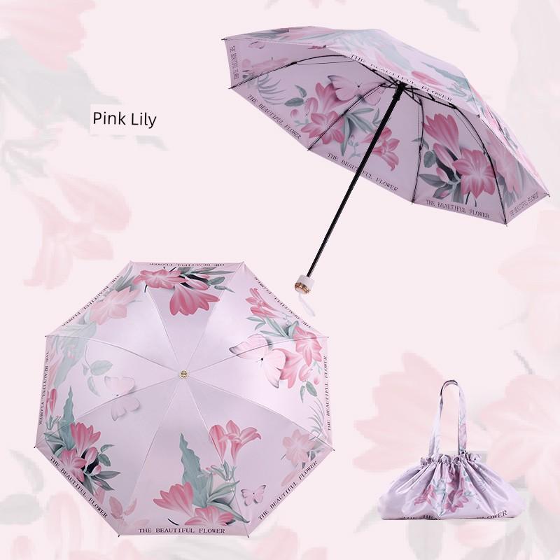 Baolizi Double-Layer Black-Coated Sunscreen Umbrella, Dual-Use for Sun and Rain, Women's Ultra-Strong Uv Protection Sunshade, High-Value Umbrella