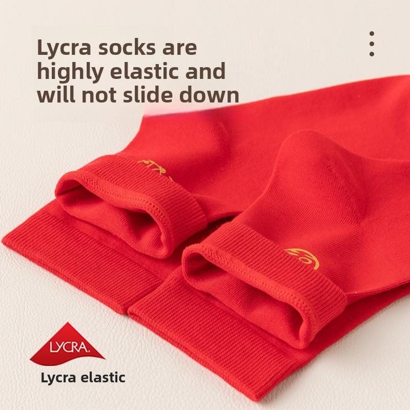 6 пар носков для девочек из чистого хлопка, антибактериального хлопка высокого качества, в подарочной коробке на этот год, красные носки-трубы