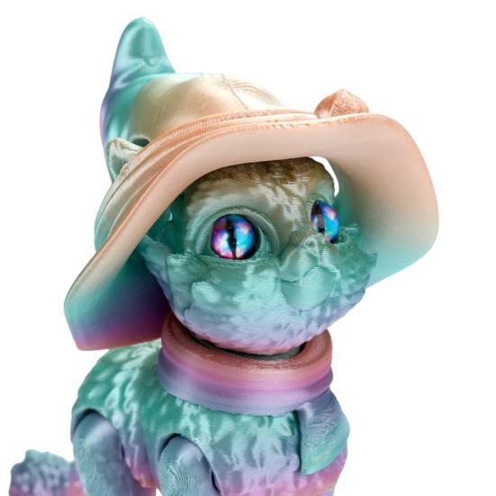 Yousheng 3D-печатная фигурка кота-волшебника, шарнирная фигурка кота со съемной шляпой волшебника, интерактивный настольный питомец, игрушка для снятия стресса для дома и офиса