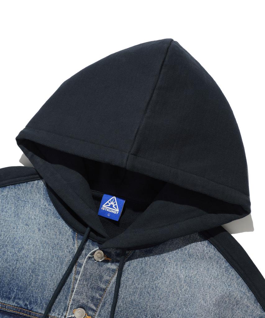 Джинсовая толстовка с капюшоном Istkunst Denim Mix_Синяя(Ik2Esmd110A)