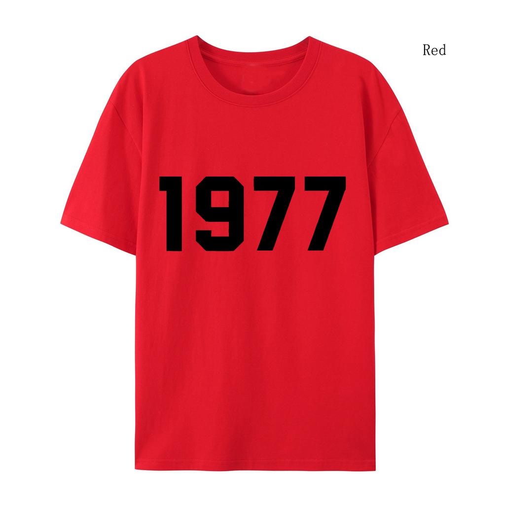 1977 Хлопковая футболка для мужчин и женщин, модный бренд High Street, свободная флисовая хлопковая футболка, осенне-зимняя теплая хлопковая футболка