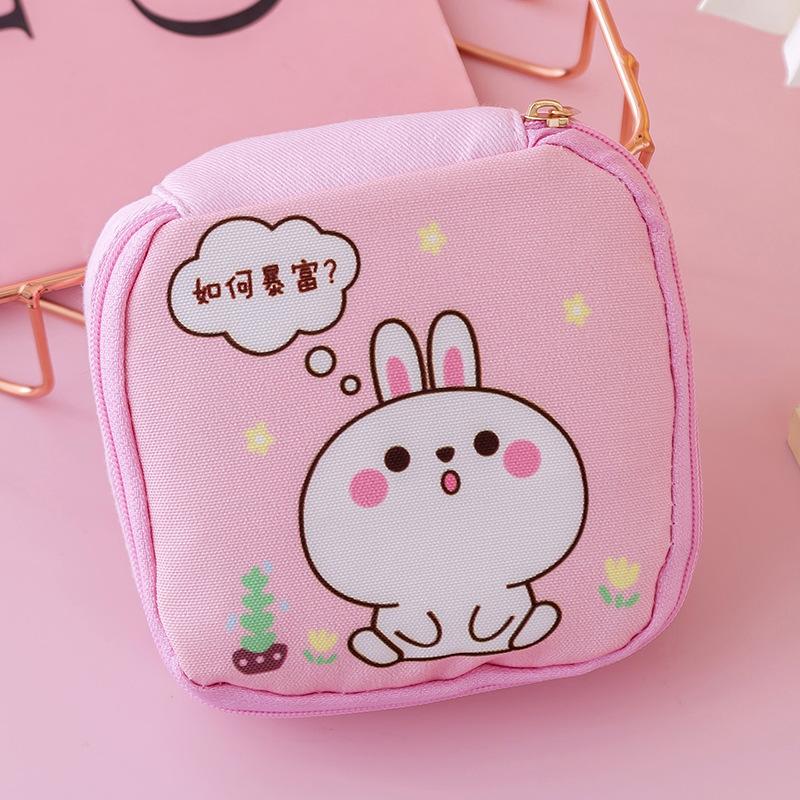 1pc Sanitary Napkin Storage Bag Portable Cosmetic Lipstick Storage Bag Travel Earphone Coin Organizer Pouch Bags Cute Girl Bag
