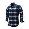 2021 New Arrival Men's Shirt Fashion Denim Shirts Casual Stylish Jean Tops Soft Material Long Sleeve Mens Plaid Shirt Plus Size