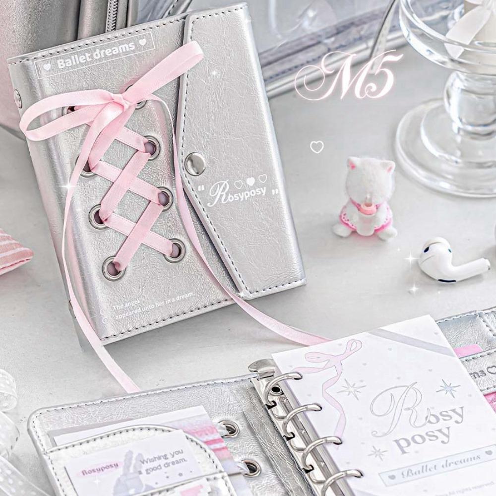 ПУ Кожа Балеткор Книга Сердце Лента Блокнот Записная бумага Бант Карманная книга Учеба