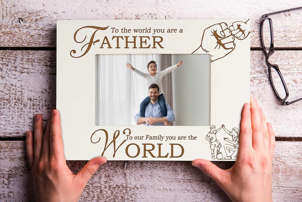 Дорогой сувенир, сделанный с любовью, настольная фоторамка с гравировкой, деревянная рамка для фотографий You Are The World, белая фоторамка