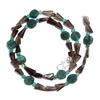 Natural Green Aventurine Smoky Quartz Gemstone Smooth Beads Necklace 17" UB-4593 UB-4593