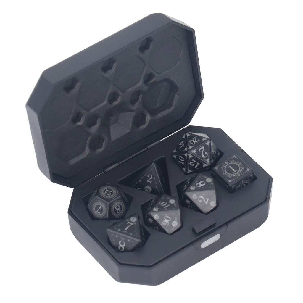 Набор из 7 светящихся игральных костей с зарядным устройством USB перезаряжаемые электронные светодиодные многогранные игральные кости с теплым светом