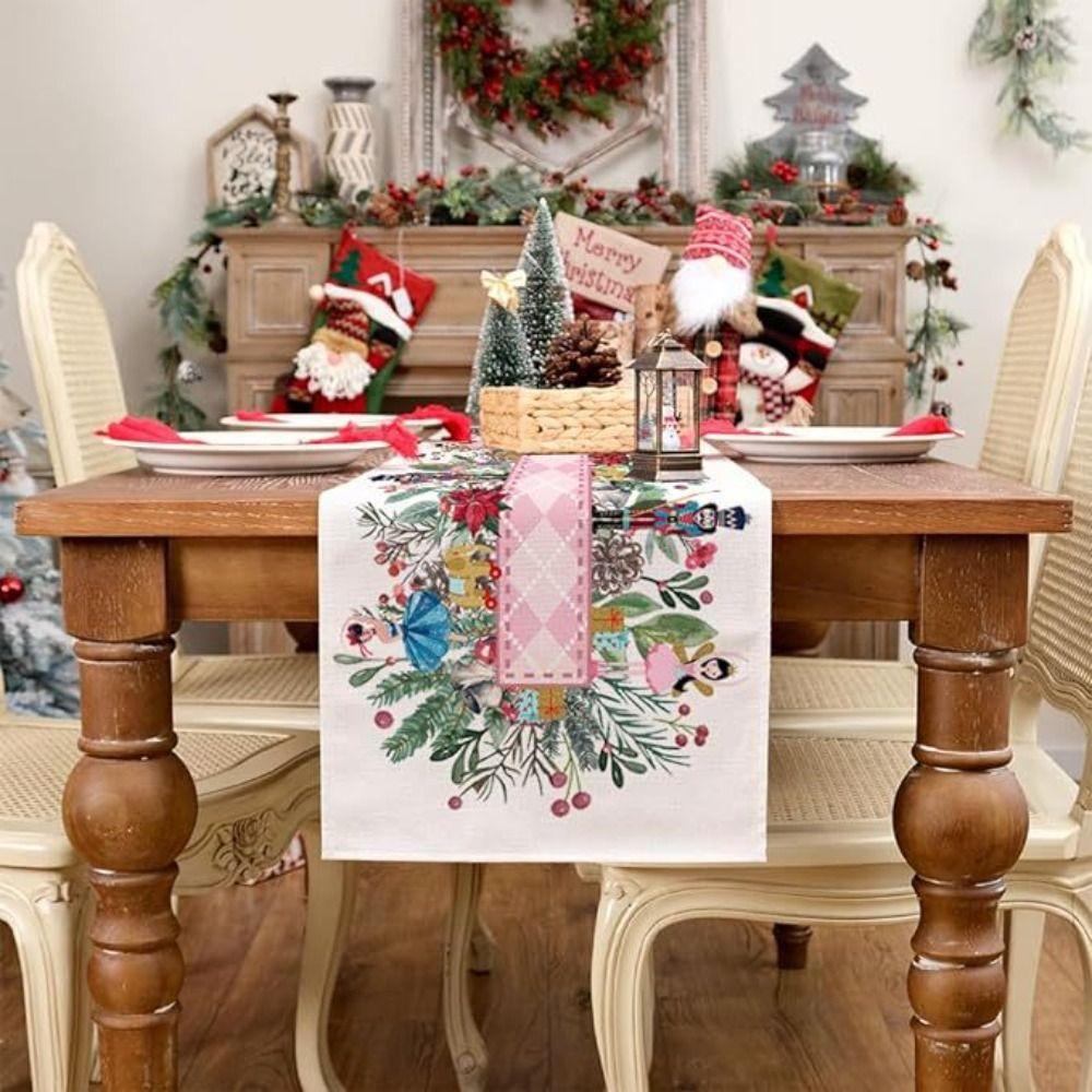 Nutcracker Flower Tree Table Clothing 13x72IN Christmas Decoration Home Party