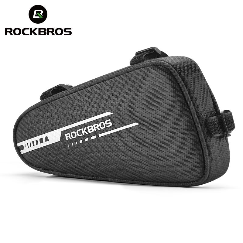 ROCKBROS 1.2 фунта Велосипедная сумка Боковые карманы Твил Текстура Трубка Треугольная сумка Поездка без касания Линзы Светоотражающая сумка Велосипедные аксессуары