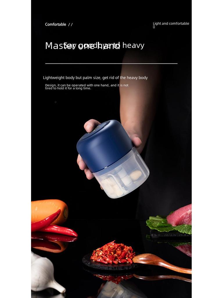 Compact Electric Garlic Grinder & Baby Food Processor - Multifunctional Kitchen Tool for Garlic Paste and More