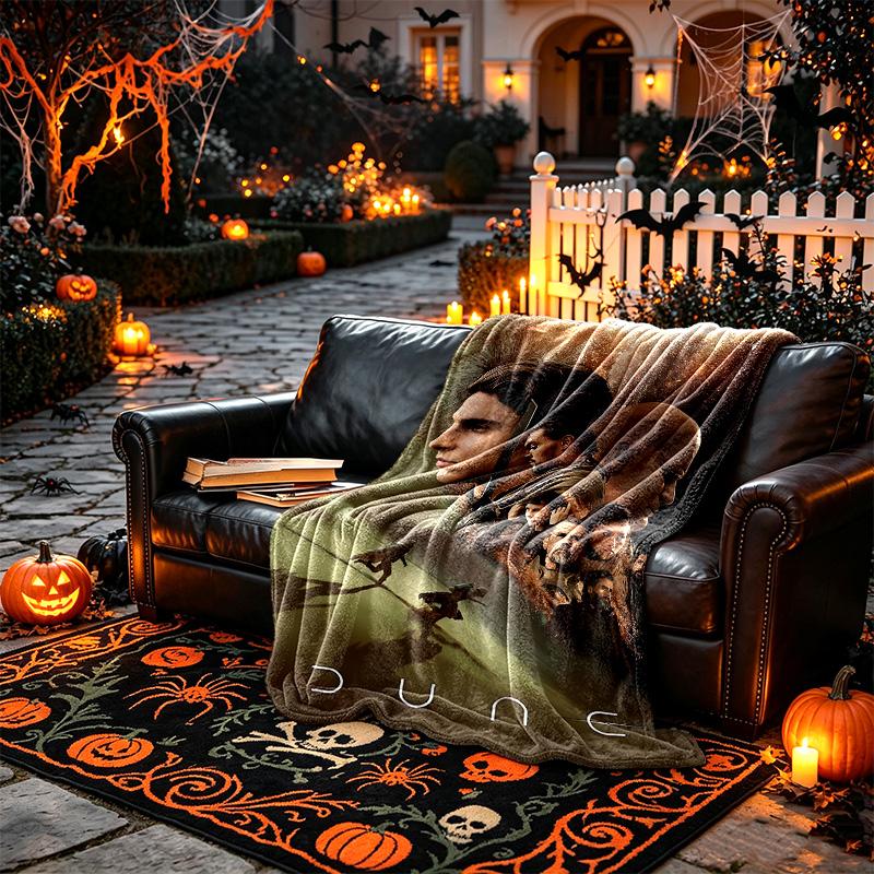 Man Desert Scene Portrait Blanket Lightweight Print Throw Blanket For Couch, Bed, Car, A Heartfelt Gift for Your Family and Friends
