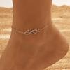 Summer Beach Golden Silver 8-shaped Foot Chain Simple Temperament  Anklet Thin Chain Woman Fashion