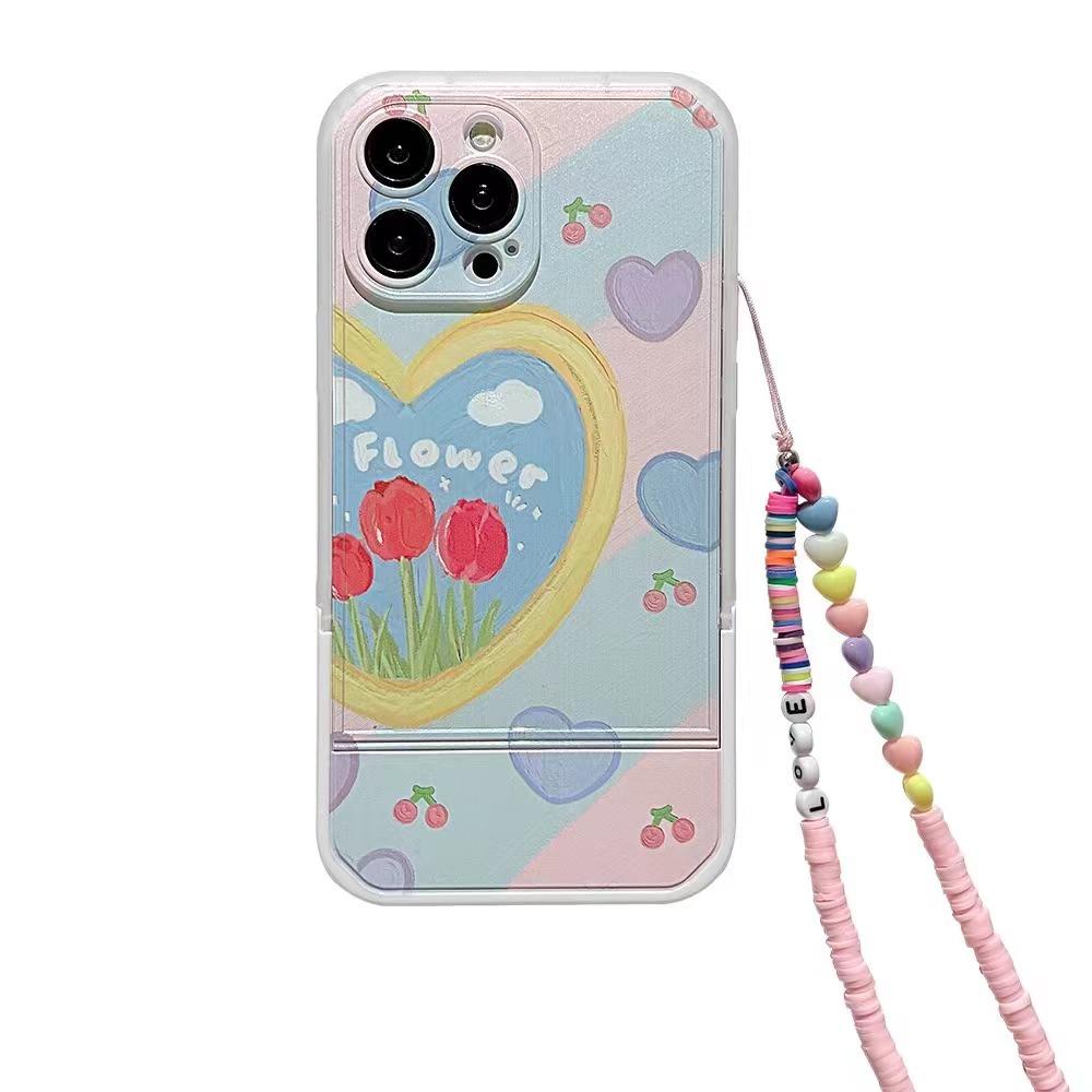 Чехол Love Rainbow Chain для Iphone 12 Pro Max 13 11 7 8 Plus, мягкий силиконовый чехол для Iphone Xs X Xr Se с подставкой и ремешком