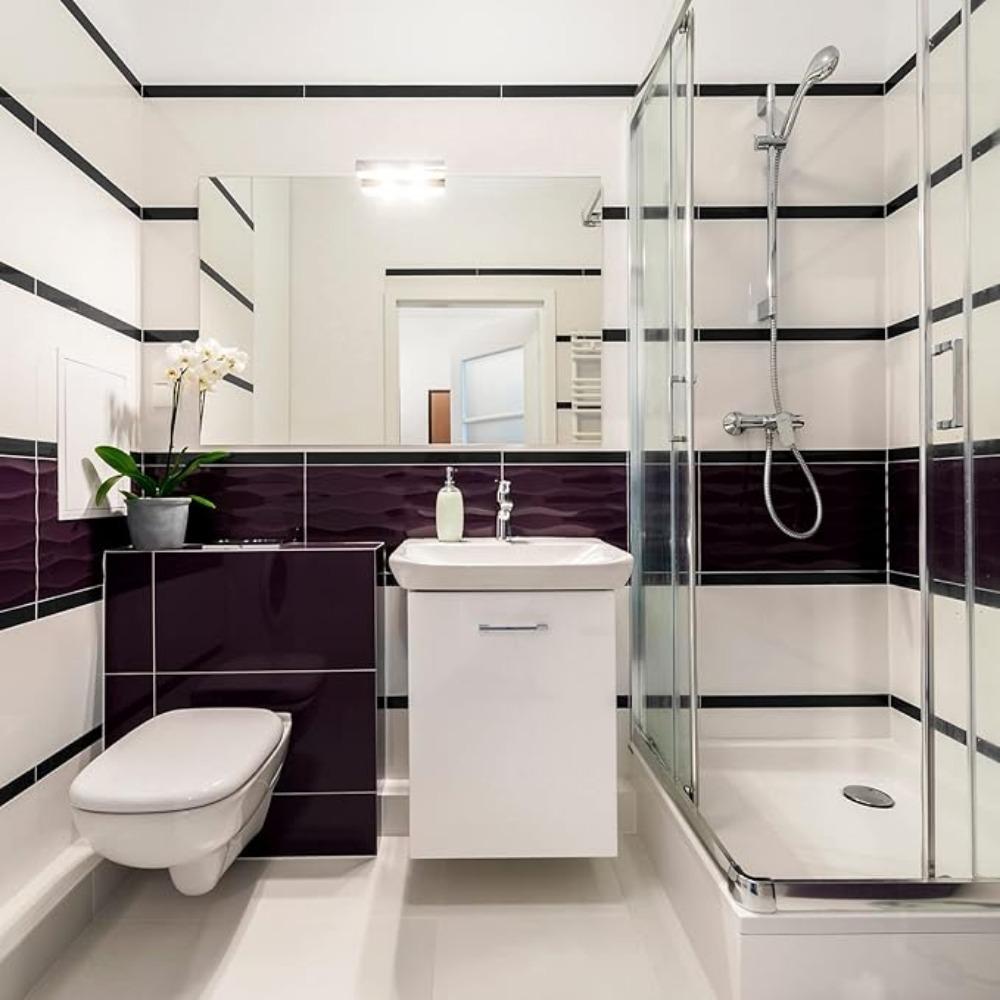 20 Pcs Acrylic Mirror Wall Stickers Mirror Wall Stickers Striped Design Art Tile Decal DIY Self Adhesive Removable and Murals for Home Decor