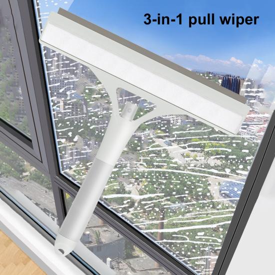 Cleaning Brush with Integrated Scraper All-Purpose Shower Glass Cleaner Easy To Clean Rust-Resistant Window Scraper