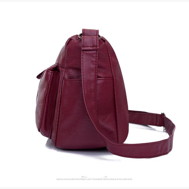 Новая женская сумка на плечо из промытой водой кожи, мягкая кожаная сумка через плечо, винтажная модная простая многослойная женская сумка для мам среднего возраста